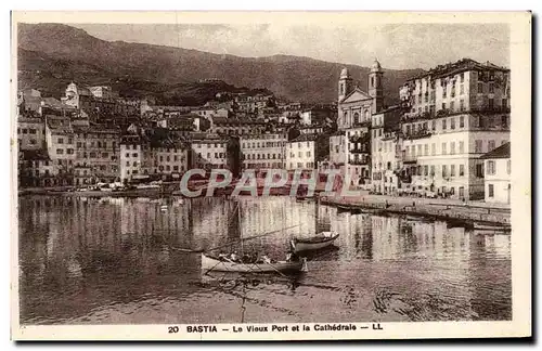 Cartes postales Bastia Le vieux port et la cathedrale