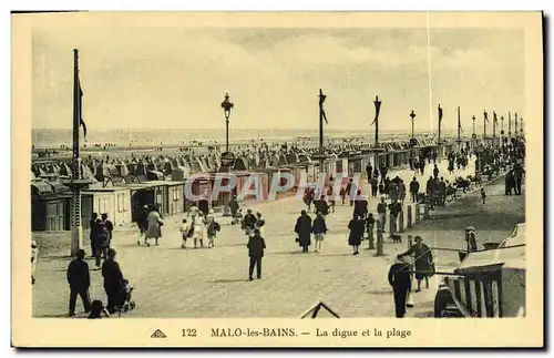 Cartes postales Malo Les Bains La digue et la plage