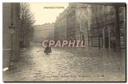 Ansichtskarte AK Inondations Paris janvier 1910 Avenue Ledru Rollin Faubourg St Antoine