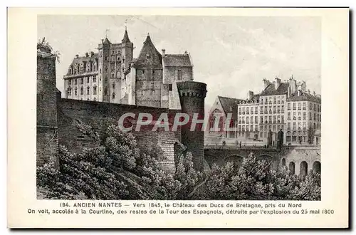 Ansichtskarte AK Ancien Nantes Vers le chateau des ducs de bretagne pris du nord