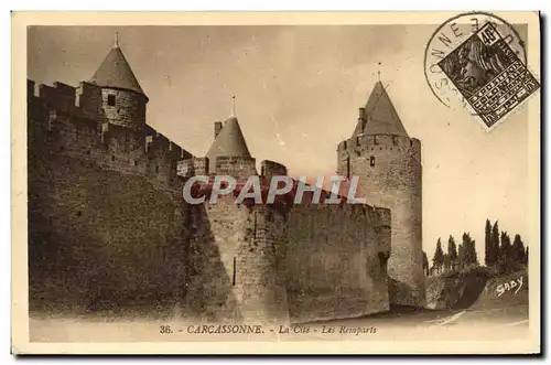 Cartes postales Carcassonne La cite les remparts