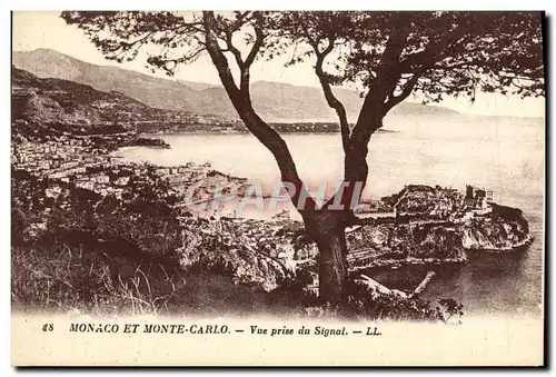 Cartes postales Manaco et Mont Carlo Vue prise du Signal