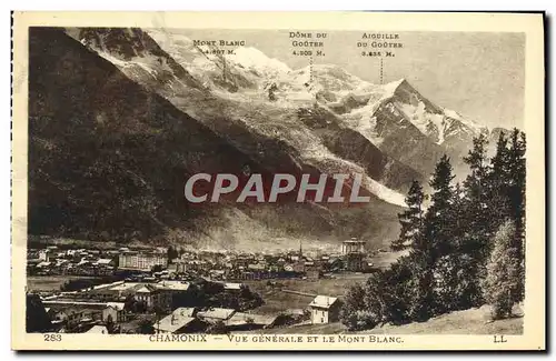 Cartes postales Chamonix Vue Generale et Le Mont Blanc