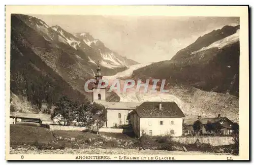 Cartes postales Argentieres L&#39Eglise et le Glacier