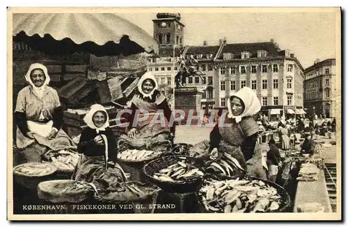 Cartes postales Kobenhavn Fiskekoner ved Gl Strand Folklore