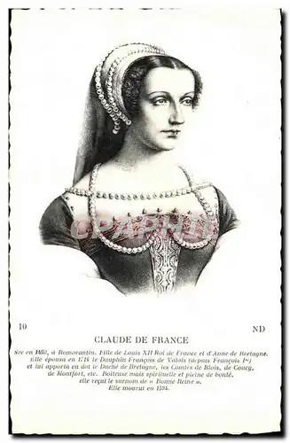 Cartes postales Claude de France