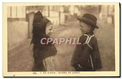 Ansichtskarte AK En Alsace Hansel et Liesel Folklore