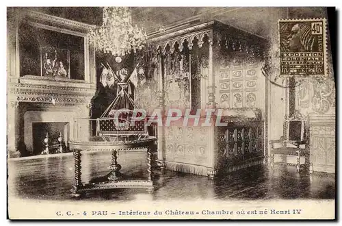 Cartes postales Pau Interieur du Chateau Chambre ou est ne Henri IV