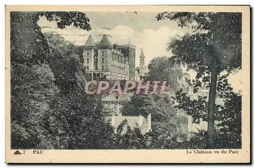 Cartes postales Pau Le Chateau vu du Parc