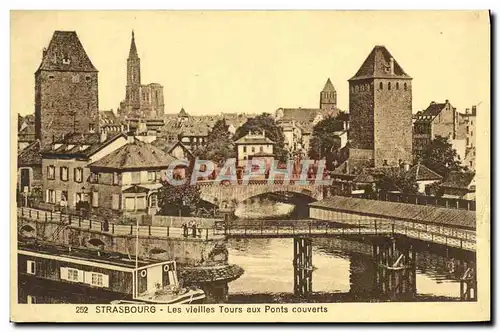 Ansichtskarte AK Strasbourg Les Vieilles Tours aux Ponts couverts