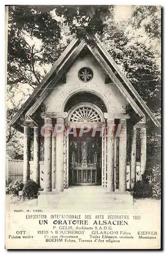 Cartes postales Exposition Internationale des Arts Decoratifs 1925 Un oratoire alsacien Gelis Boucherot Gilardon