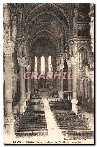 Cartes postales Lyon Interieur de la Basilique de N D de Fourviere