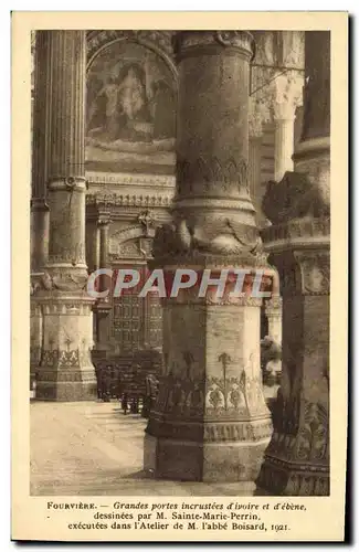 Cartes postales Fourviere Grandes portes incrustees d&#39ivoire et d&#39ebene Lyon