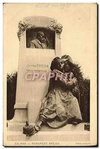 Ansichtskarte AK Colmar Monument Preiss