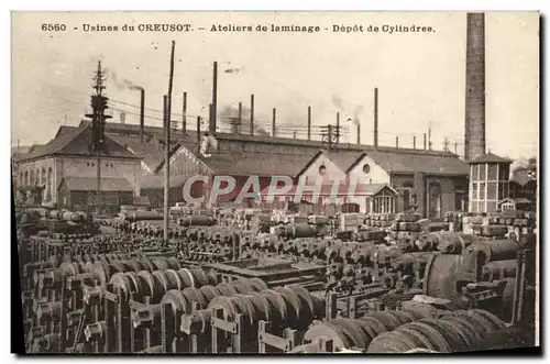 Cartes postales Usines du Creusot Alteliers de laminage Depot de cylindres