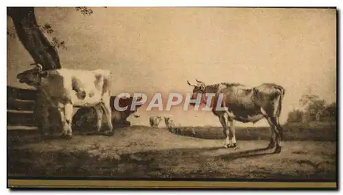VINTAGE POSTCARD Paul Potter the meadow Cows