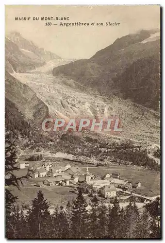 Cartes postales Massif du Mont Blanc Argentieres et son Glacier