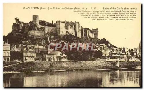 Cartes postales Chinon Ruines du Chateau