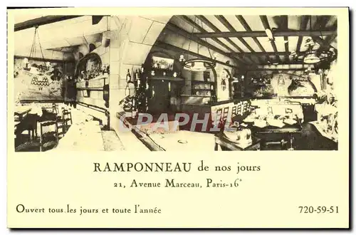 Cartes postales Ramponneau De Nos Jours Avenue Marceau Paris Restaurant
