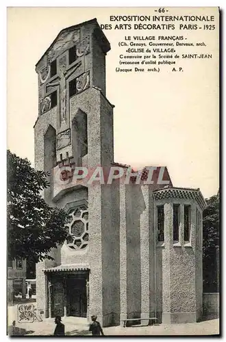 Cartes postales Exposition Internationale Des Arts Decoratifs Paris le village francais Eglise de village