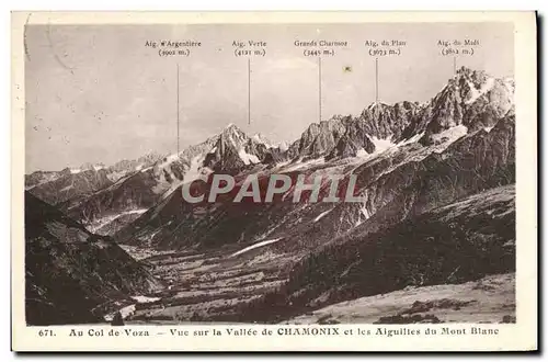 Ansichtskarte AK Au Col De Voza Vue Sur La Vallee De Chamonix Et Les Aiguilles Du Mont Blanc