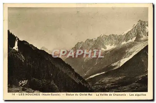 Cartes postales Les Houches Statue du christ roi la vallee de chamonix les aiguilles