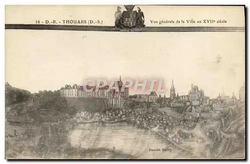 Cartes postales Thouars Vue Generale De La Ville Au 17eme