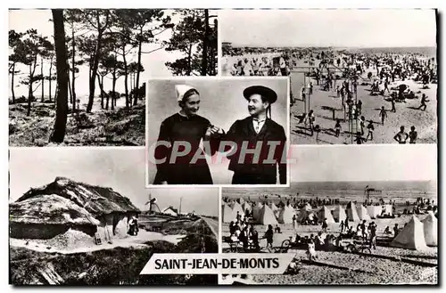 Cartes postales moderne Saint Jean De Monts plage Foret Bourine et costume maraichin