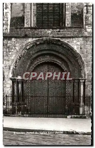 Cartes postales moderne Etampes Portail De L'Eglise Saint Basile