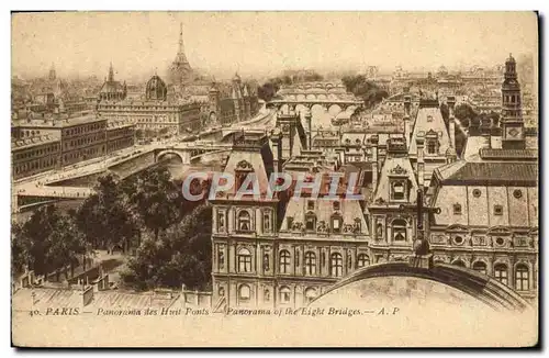 Cartes postales Paris Panorama Des Huit Ponts