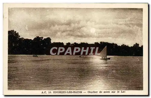 Ansichtskarte AK Enghien Les Bains Coucher De Soleil Sur Le Lac