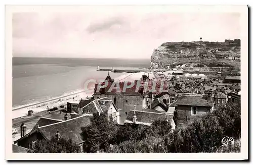 Moderne Karte Fecamp Vue Generale Vers La Cote De La Vierge Et le phare