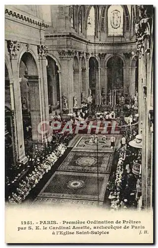 Cartes postales Paris Premiere Ordination De Pretres Par le cardinal Amette archeveque de Paris a l&#39eglise Sa