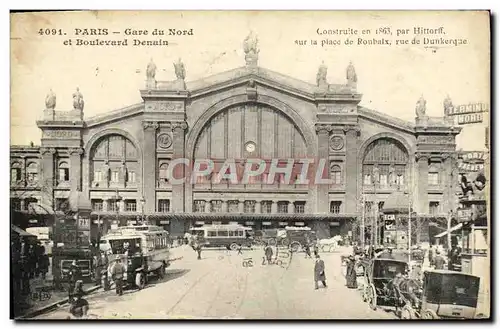 Ansichtskarte AK Paris Gare Du Nord Et Boulevard Denain