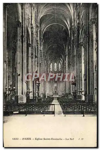 Cartes postales Paris Eglise Saint Eustache La nef