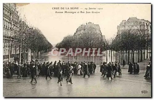 Cartes postales Crue De La Seine Janvier Avenue Montaigne Et Rue Jean Goujon