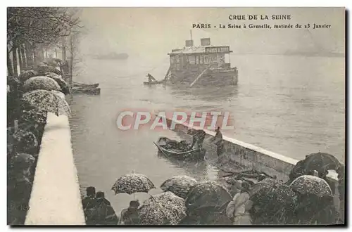 Ansichtskarte AK Crue De La Seine Paris La Seine A Grenelle Matinee du 23 janvier