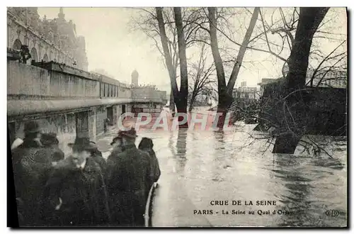 Ansichtskarte AK Crue De La Seine Paris La Seine Au Quai d&#39Orsay
