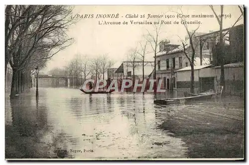 Cartes postales Paris Inonde L&#39Avenue De Versailles Au Pont De Grenelle