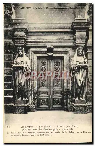 Cartes postales Paris Notre Dame Des Invalides La crypte Les portes de bronze par Etex fondues avec les canons p