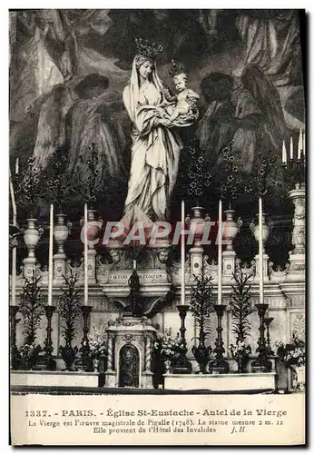 Cartes postales Paris Eglise St Eustache Autel de la Vierge Pigalle