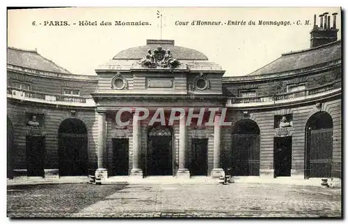 Cartes postales Paris Hotel des Monnaies Cour d&#39Honneur Entree du monnayeg