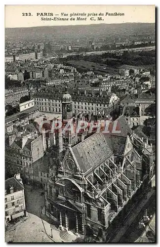 Cartes postales Paris Vue Generale Prise du Pantheon St Etienne du Mont