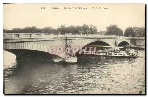 Ansichtskarte AK Paris Le Pont De L&#39Alma Peniche Bateau