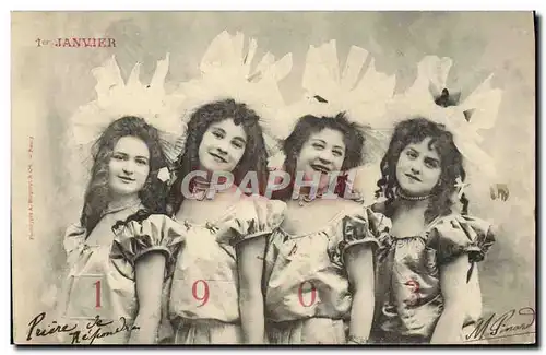 Cartes postales 1er Janvier Enfants Annee 1903