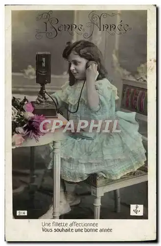 Cartes postales Bonne Annee Enfant Telephone