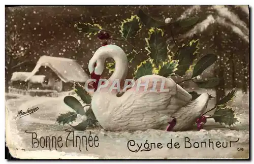 Cartes postales Bonne Annee Cygne