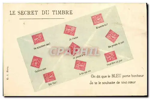Cartes postales Semeuse Le secret du timbre