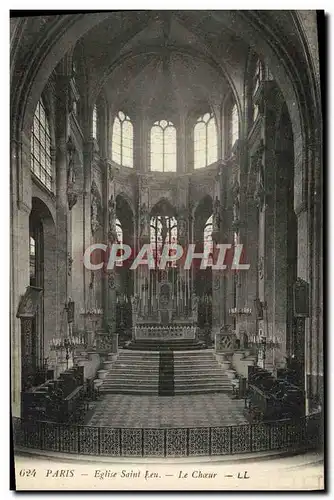 Cartes postales Paris Eglise Saint Leu Le choeur