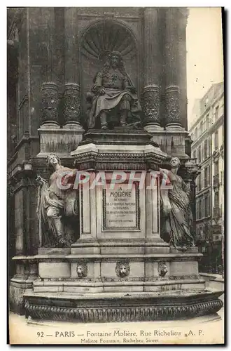 Cartes postales Paris Fontaine Moliere Rue Richelieu